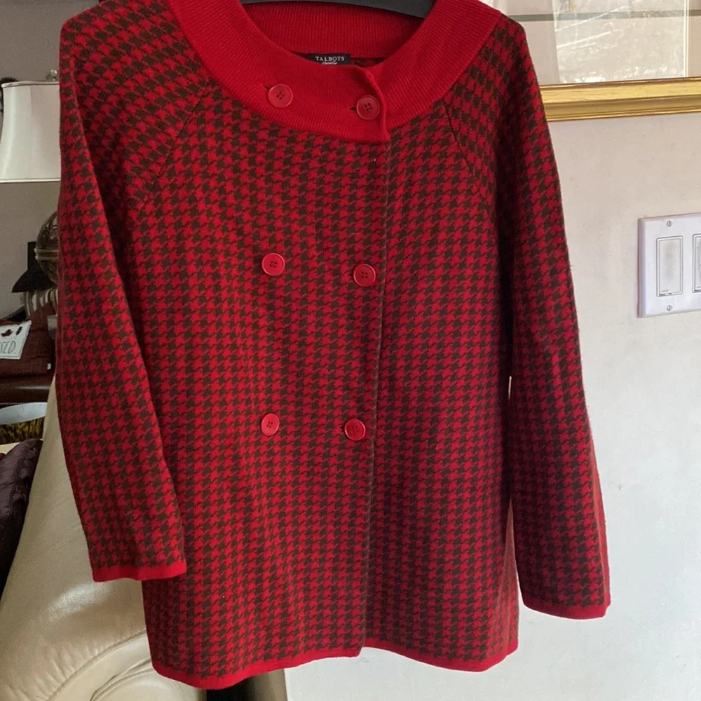 Talbots 100% marino wool cardigan/sweater - Picture 3 of 7